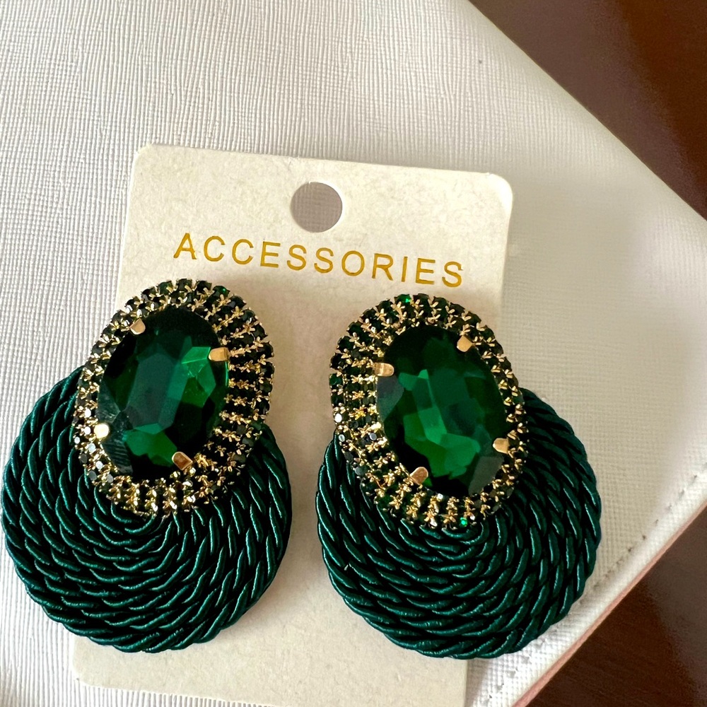Green Fashion Earrings
